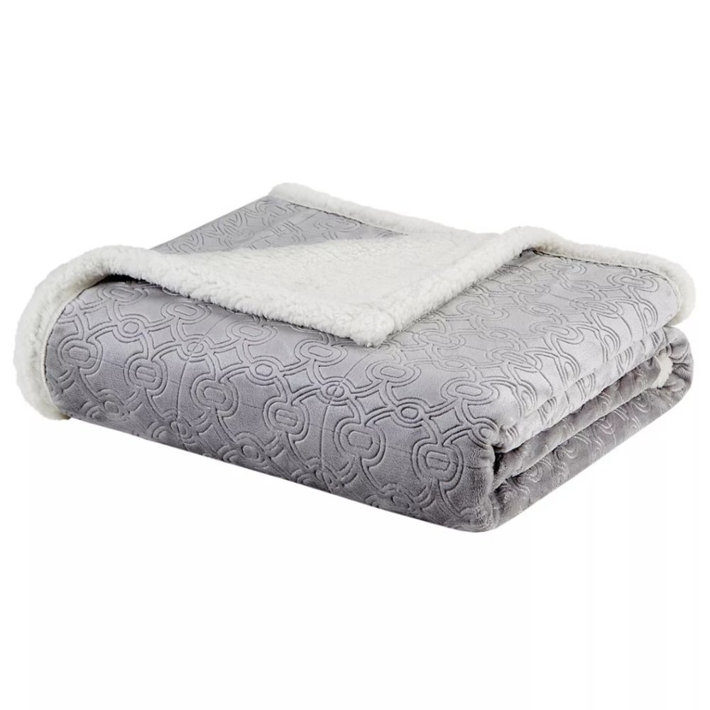NEW Madison Park Elma 60" x 70" Embossed Plush Throw